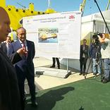 выставочный стенд, solemn reception of president of russia at zvezda shipbuilding plant