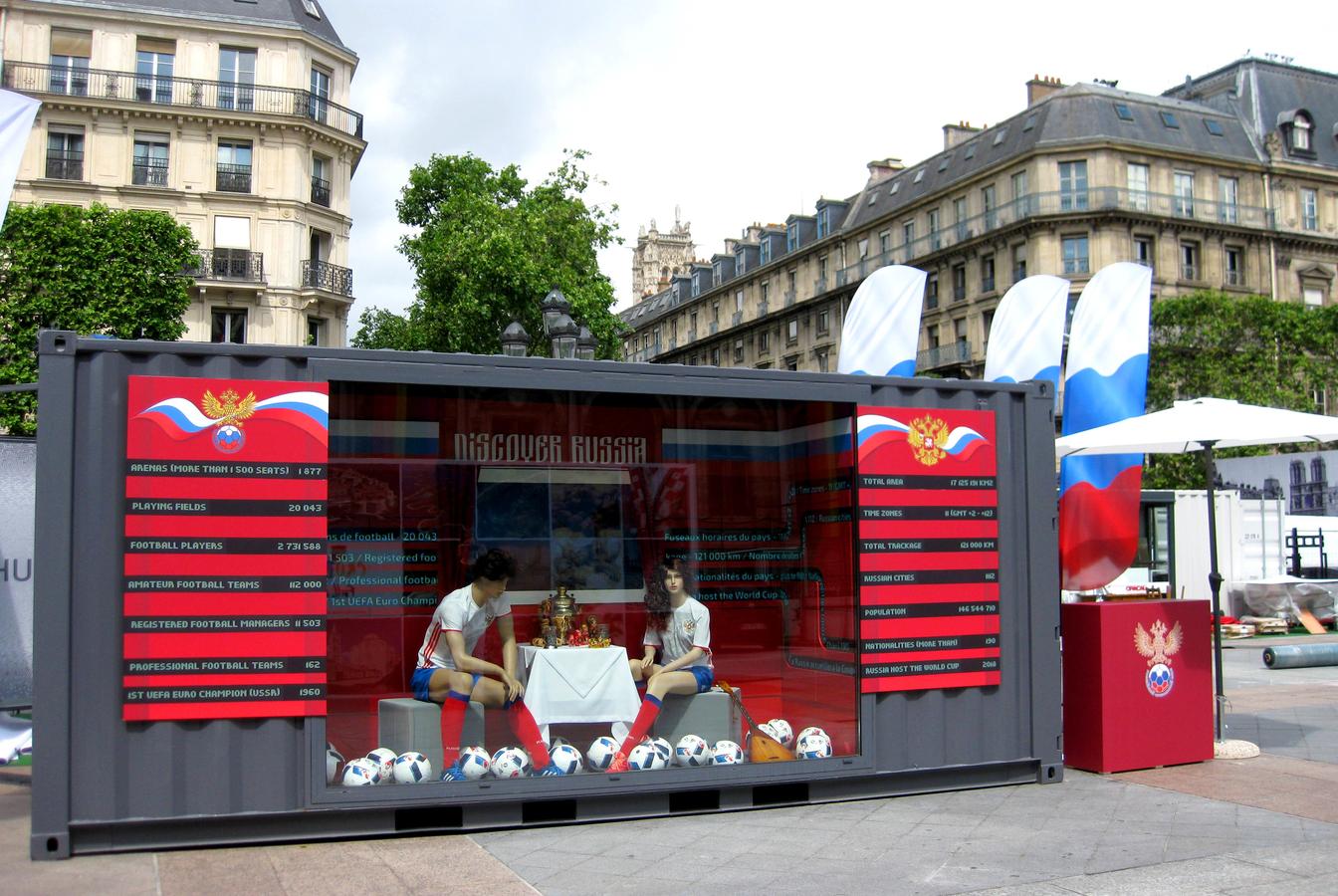 выставочный стенд, decoration of the promo-container for football union of russia