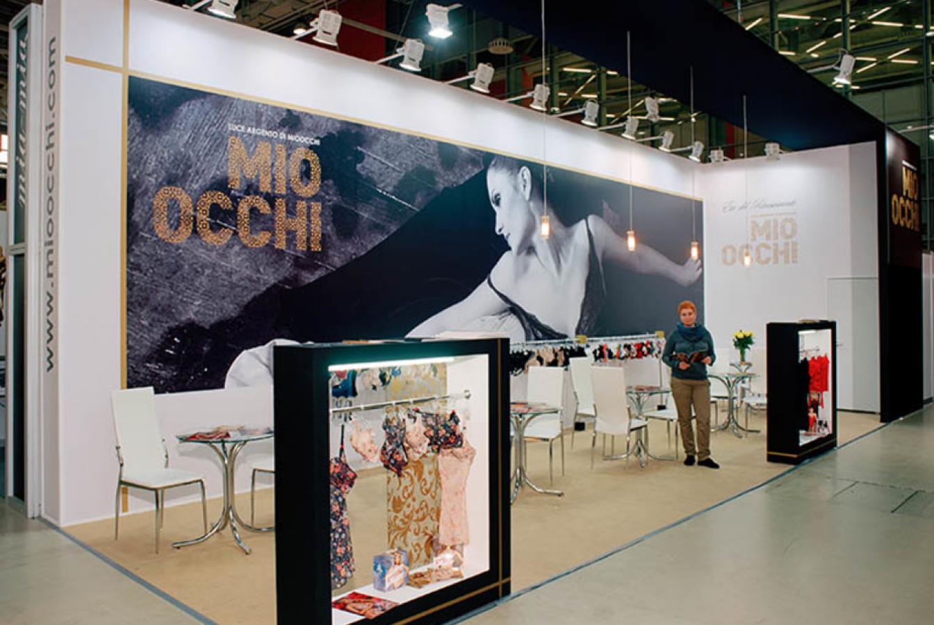 выставочный стенд, стенд для компании mio occhi