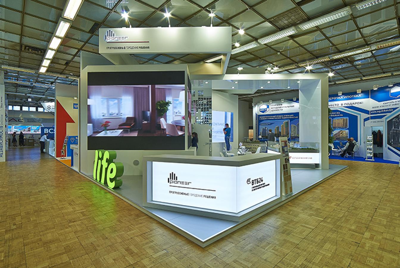 выставочный стенд, стенд для компании "пионер"