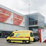 выставочный стенд, outdoor and transport setting up for 21st world petroleum congress