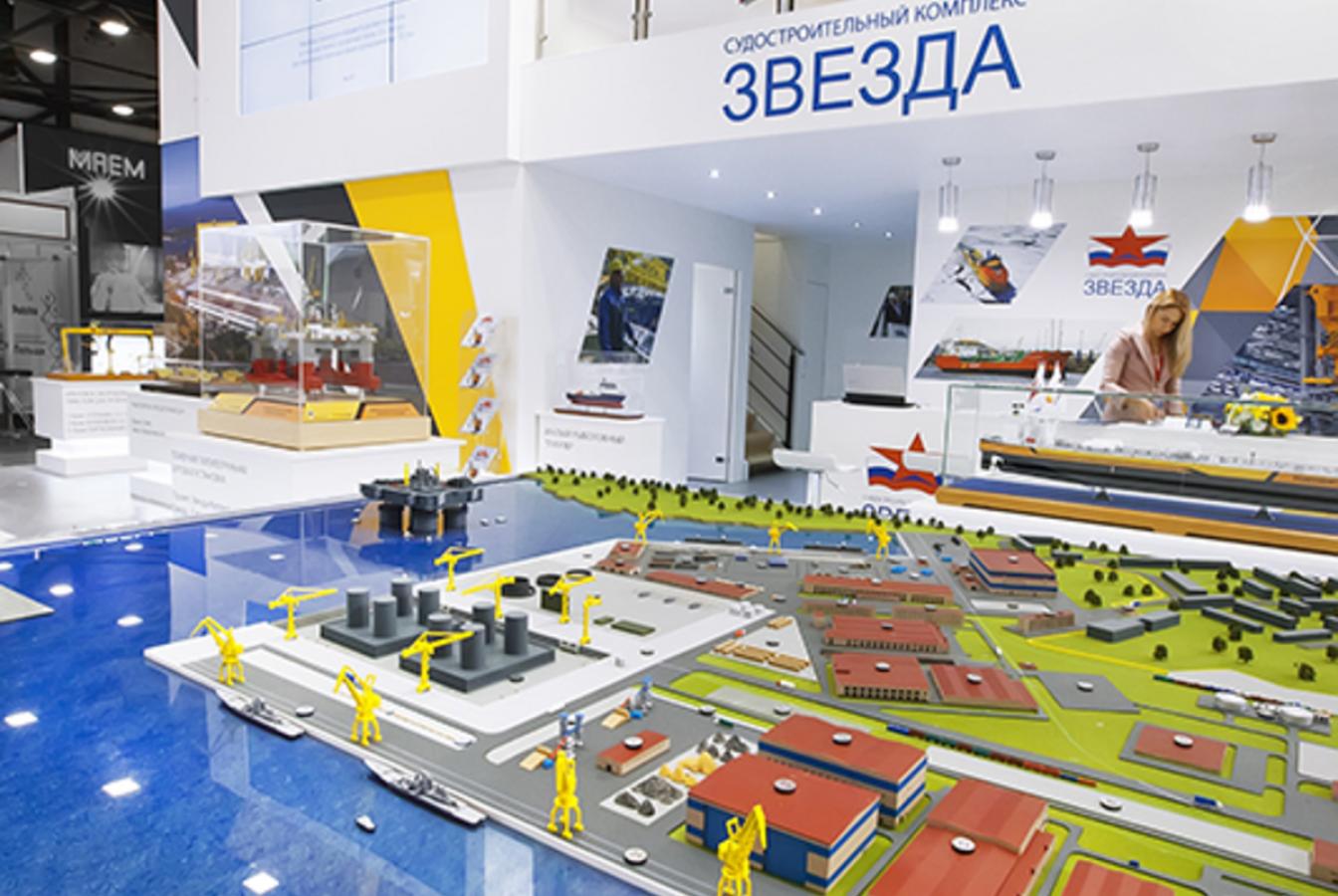 выставочный стенд, стенд для судостроительного комплекса "звезда"