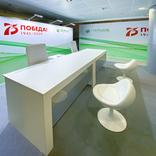 выставочный стенд, sberbank's press center for 75 anniversary of great war parade celebration